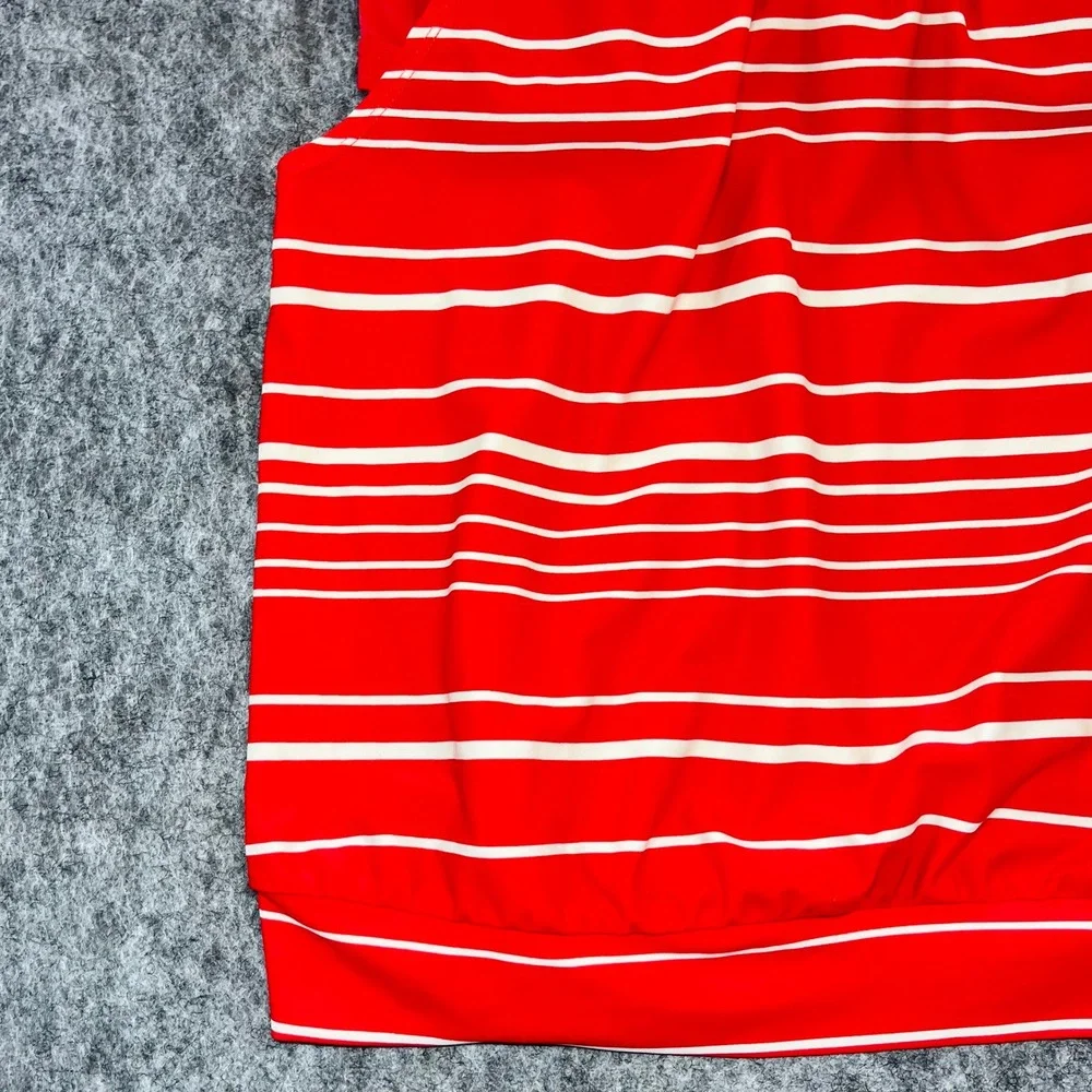 Athleta‎ Tankini Swim Top Womens 34 D/DD Red White Activewear Beach Bathing Suit